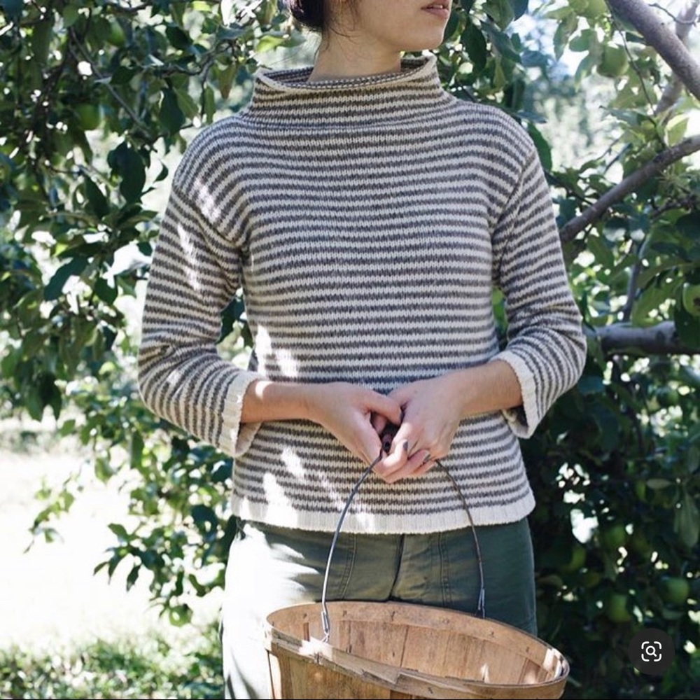 Babaa jumper no 6, grey/natural. One size